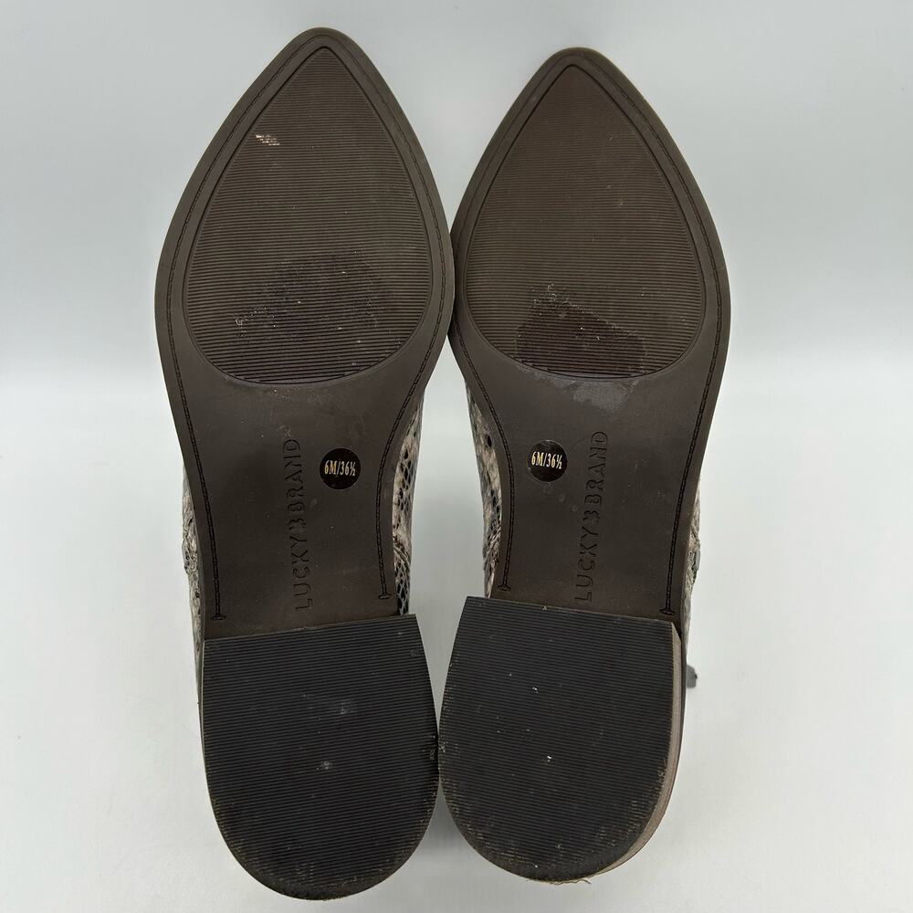 Lucky Brand Women's Bootie Shootie Zip Up Snake Skin Print Size 6M / 36 1/2 - Picture 10 of 11